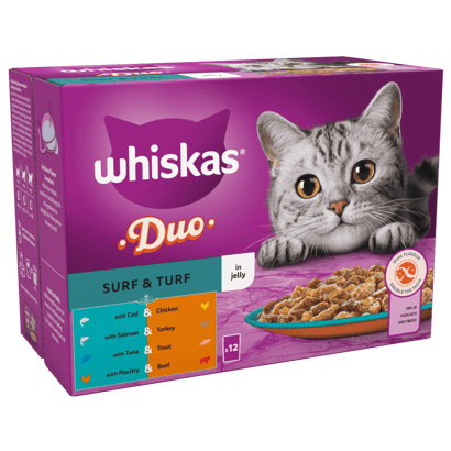 Duo Surf & Turf in Jelly 1+ Adult Wet Cat Food Pouches